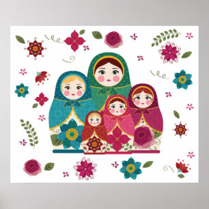 Poster Poupées russes blanches