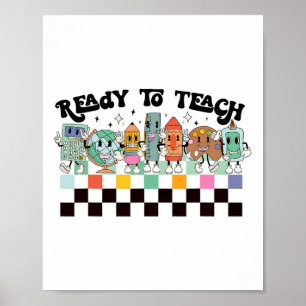 Poster Pour Apprendre Super Vie D'Enseignant Retro Premie