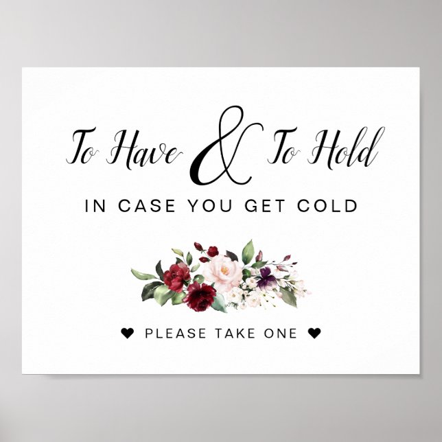 Poster Pour avoir et tenir un panneau Mariage Bouquet (Devant)