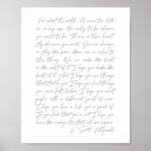 Poster Pour ce que ça vaut...F. Script Scott Fitzgerald