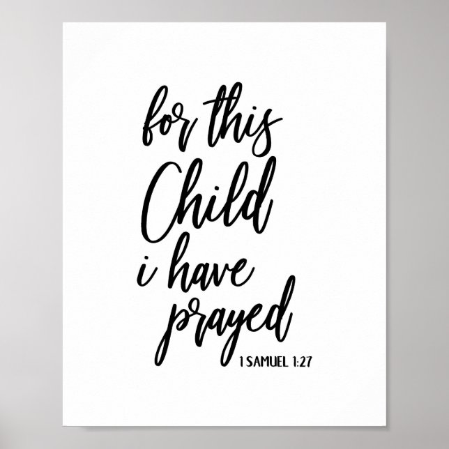 Poster Pour Cet Enfant, J'Ai Prié Christian Print (Devant)
