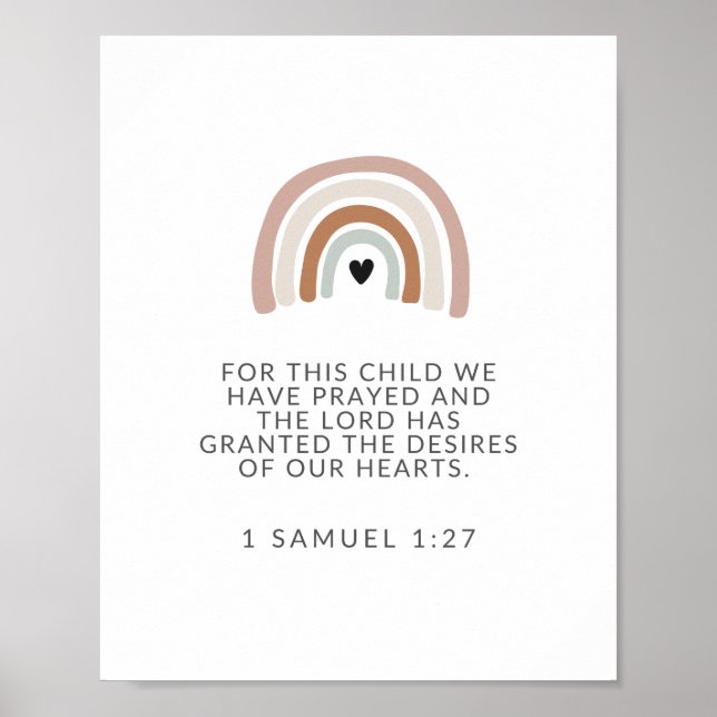 Poster Pour Cet Enfant Nous Avons Prié, 1 Samuel 1 27 Sig (Devant)