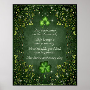 Poster Pour chaque pétale sur le Shamrock - Irlandais Dir