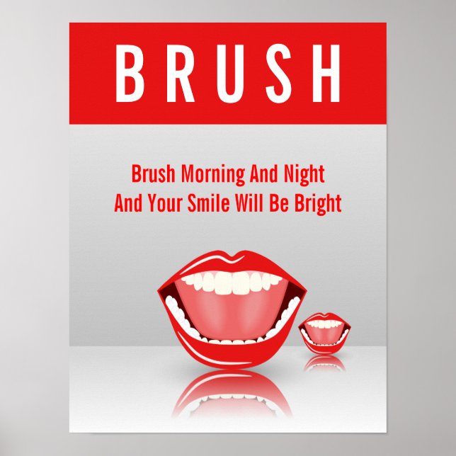 Poster pour dentiste dentaire de Big Mouth BRUSH (Devant)