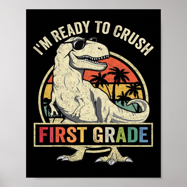 Poster Pour Écraser Le Premier Jour De 1Ere Année Dinosau (Devant)