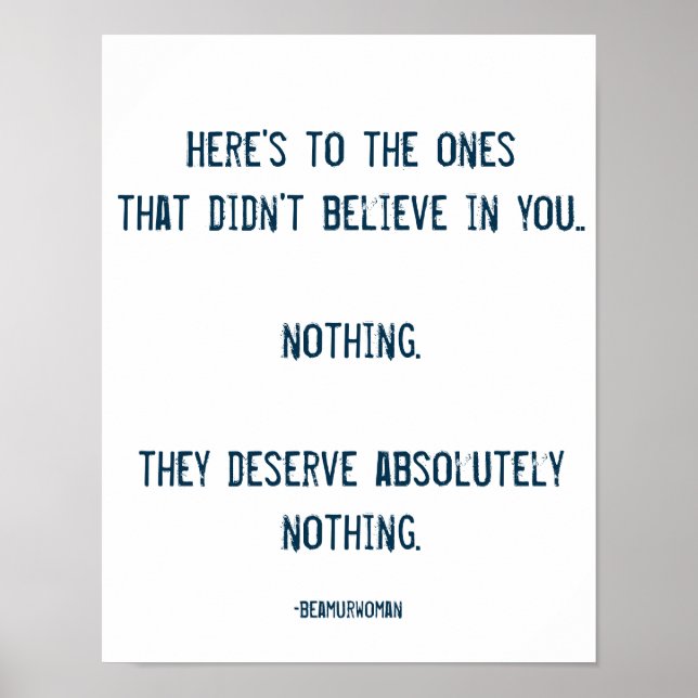 Poster pour encadrer ceux qui n'ont pas cru (Devant)