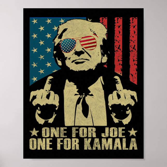Poster Pour Joe One Pour Kamala Funny Trump 2024 (Devant)