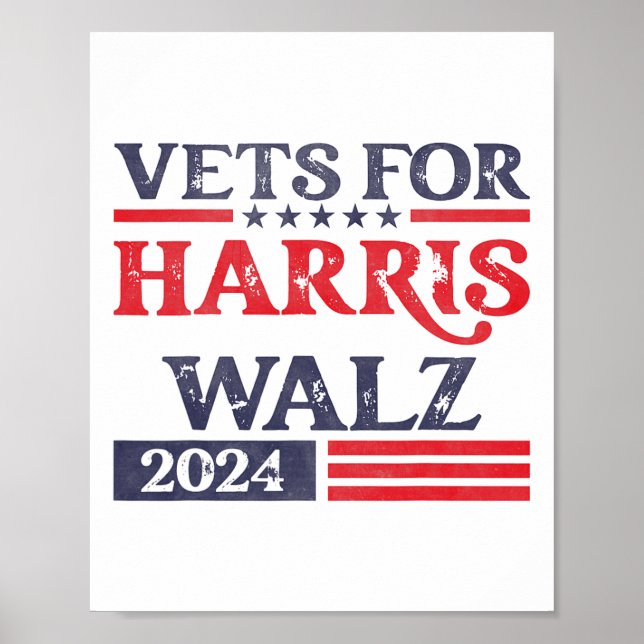 Poster Pour Kamala Harris Tim Walz Anciens Combattants Po (Devant)