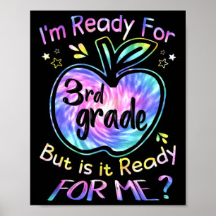 Poster Pour la 3e année Tee Dye Retour à l'école Bonjour 