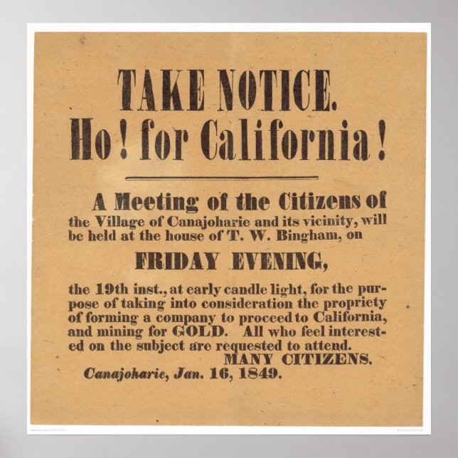 Poster Pour la Californie ! 1849 (1759A) (Devant)