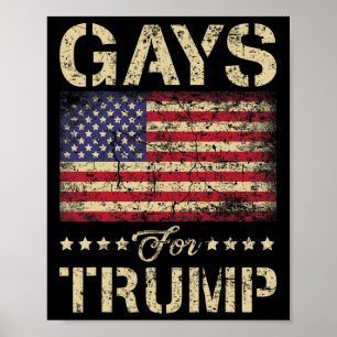 Poster Pour Les Étoiles Et Le Drapeau Américain De Trump