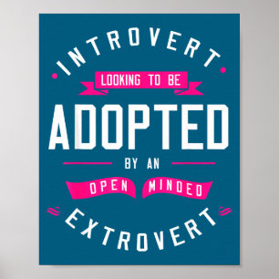 Poster Pour l'humour d'introverti à la recherche d'un int