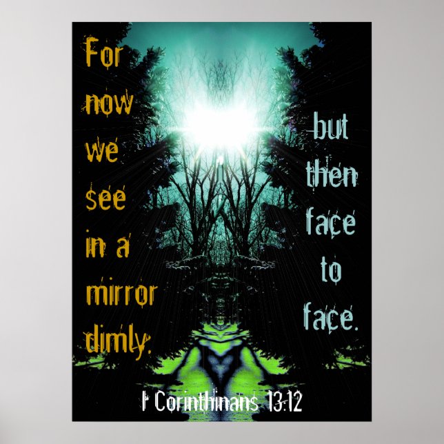 Poster Pour l'instant nous voyons dans un miroir Dimly (Devant)