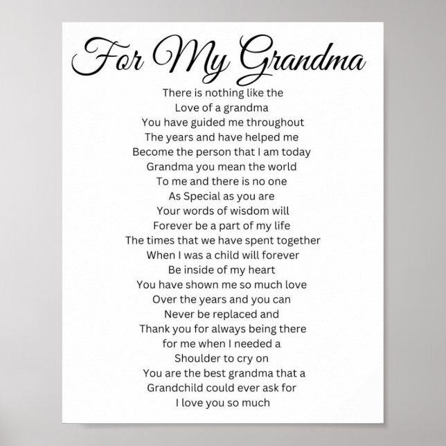 Poster Pour ma grand-mère (Devant)