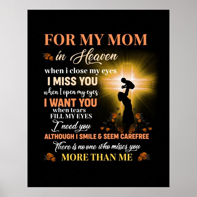 Poster Pour Ma Mère Dans Le Ciel Cadeau Du Jour Mémorial  (Devant)