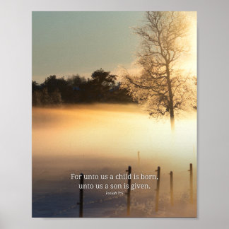 Poster Pour nous un enfant est né Esaïe 9:6 Noël S