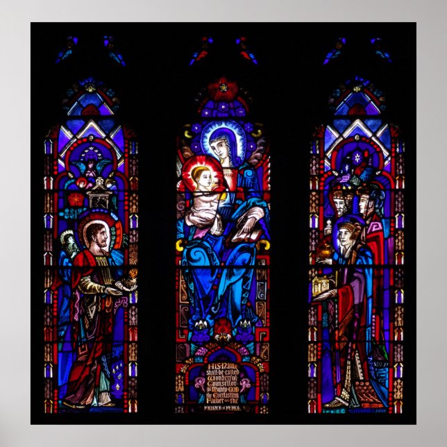 Poster Pour Nous Un Enfant Est Né Vitrail (Devant)