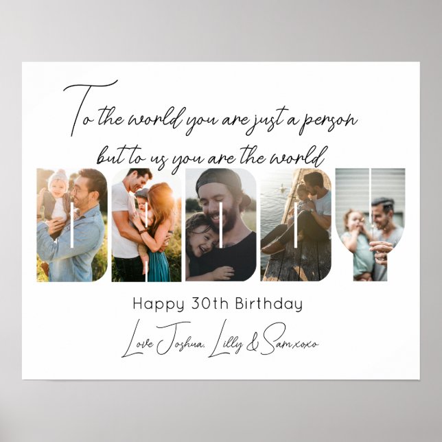 Poster Pour nous, vous êtes le monde papa Photo Collage P (Devant)