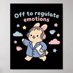 Poster Pour réguler les émotions drôle de lapin Bunny Sco