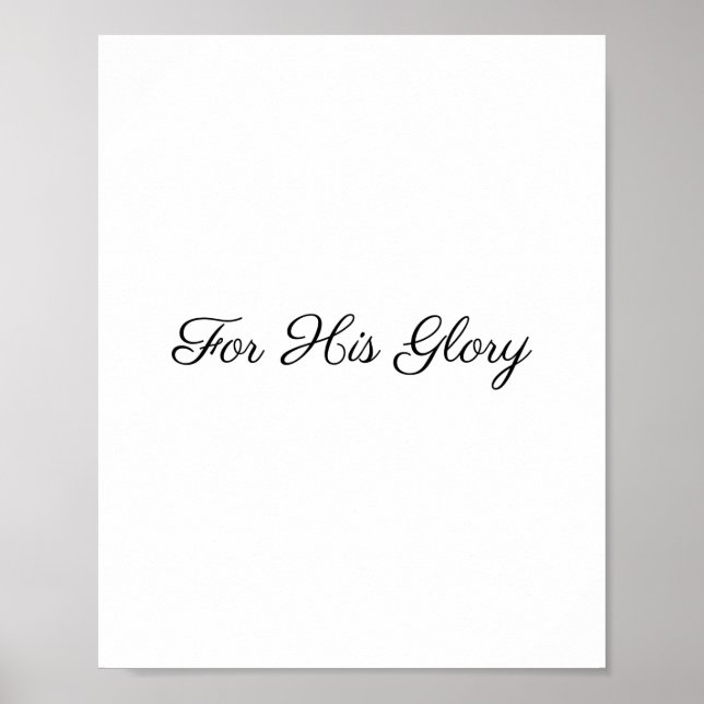Poster Pour sa gloire, verset de la Bible (Devant)