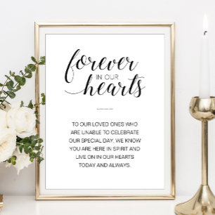 Poster Pour toujours dans nos coeurs mémorial Mariage
