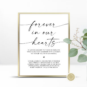 Poster Pour toujours dans nos coeurs, table commémorative