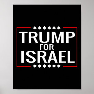 Poster Pour Trump 2020 Signe de rassemblement hébreu-juif