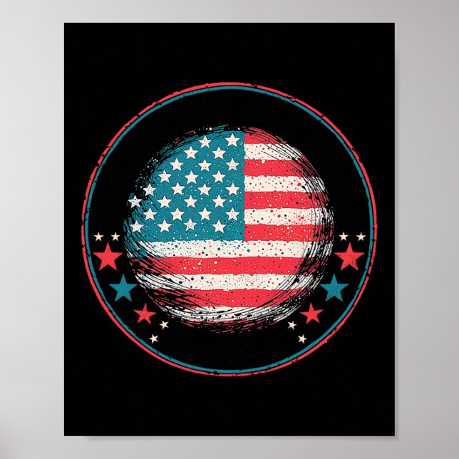 Poster Pour Trump 2024, Drapeau américain1 (Devant)