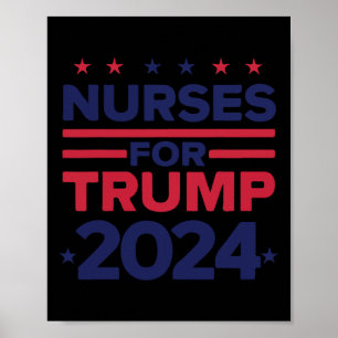 Poster Pour Trump 2024 Les infirmières soutiennent Trump 