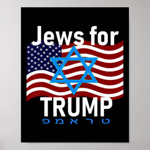 Poster Pour Trump American Flag Star De David Hebrew Supp