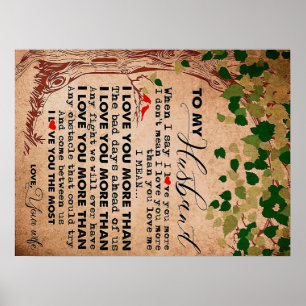 Poster Pour Votre Époux Impressionnant, Mari Cadeau Anniv