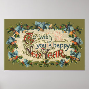 Poster Pour vous souhaiter une bonne année, Vintage victo