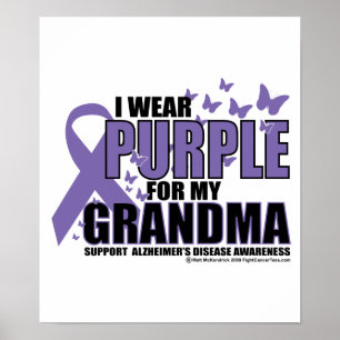 Poster Pourpre d'Alzheimers pour la GRAND-MAMAN