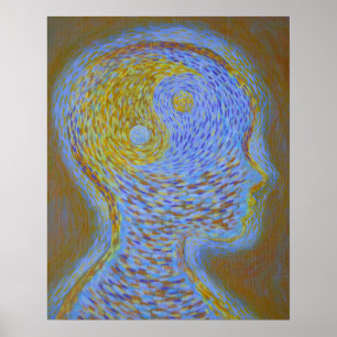 Poster Pourpre équilibré et or d'esprit