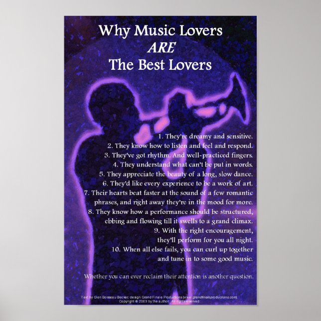 Poster Pourquoi Les Amateurs De Musique Sont Les Meilleur (Devant)
