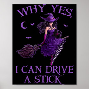 Poster Pourquoi peut conduire un bâton drôle Halloween So