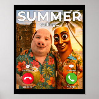 Poster Pourriture cérébrale john pork drôle vacances d'ét