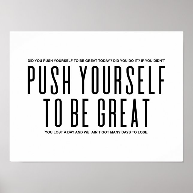 Poster Pousse-Toi À Être Génial | Devis motivationnel (Devant)