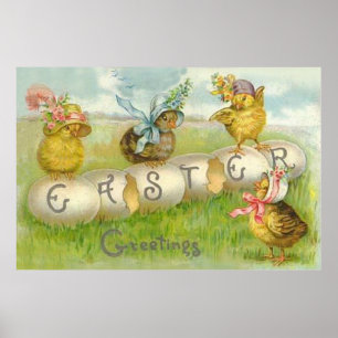 Poster Poussin de Champ de Pâques