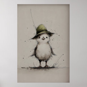 Poster Poussin de printemps, Art imprimable, Minimaliste 