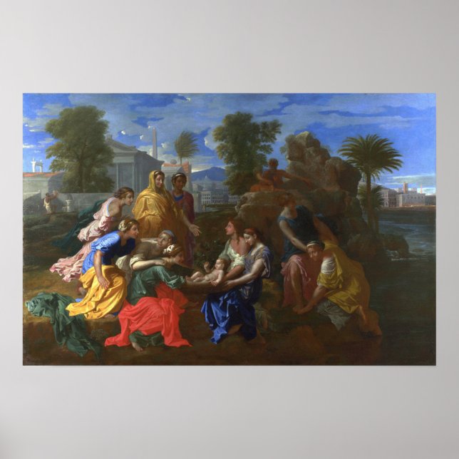 Poster Poussin - Découverte De Moïse (Devant)