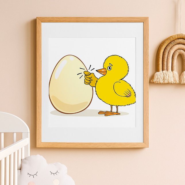Poster Poussin jaune et œuf (Créateur téléchargé)