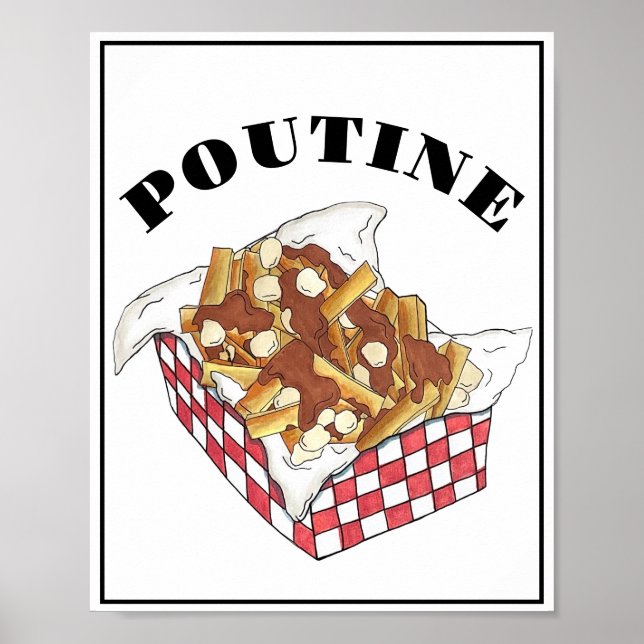 Poster Poutine Québec Canada Aliments canadiens Fries fra (Devant)