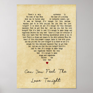 Poster Pouvez-Vous Sentir L'Amour Ce Soir Chanson Vintage