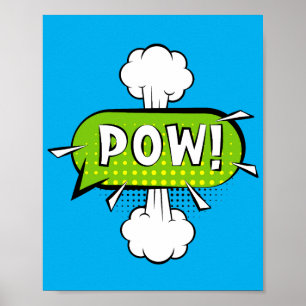 Poster Pow ! Pointe comique de pop art dynamique