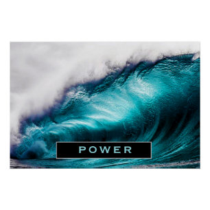 Poster Power Inspirational Word Ocean Wave Photographie