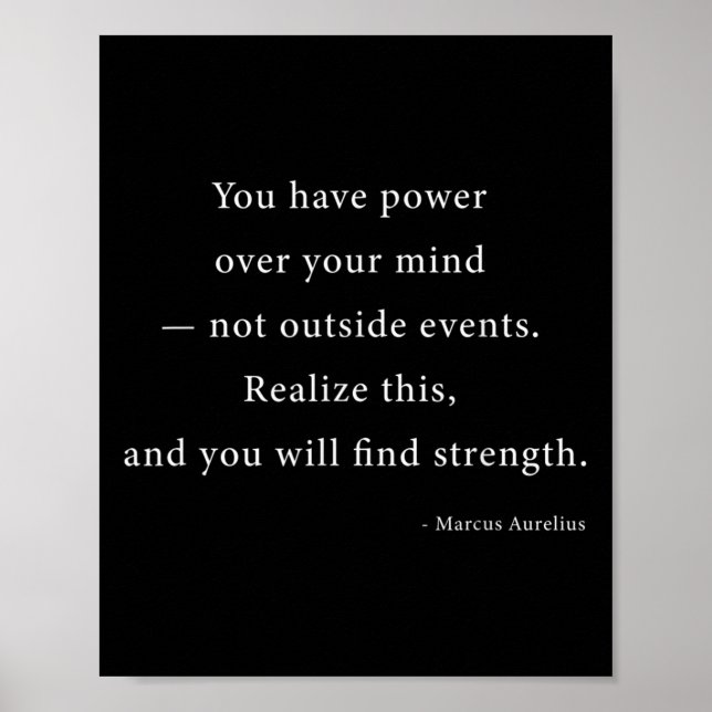 Poster Power Over Your Mind Marcus Aurelius Stoic Philoso (Devant)