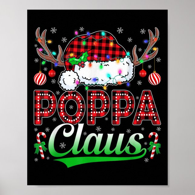 Poster Ppa Claus Christmas Lights Matching Family Xmas Pa (Devant)