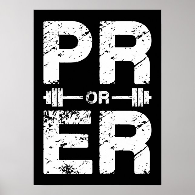 Poster PR ou ER - Levage de force amusant, levage de poid (Devant)