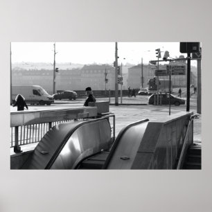 Poster Prague Urban Noir : Escalator Light